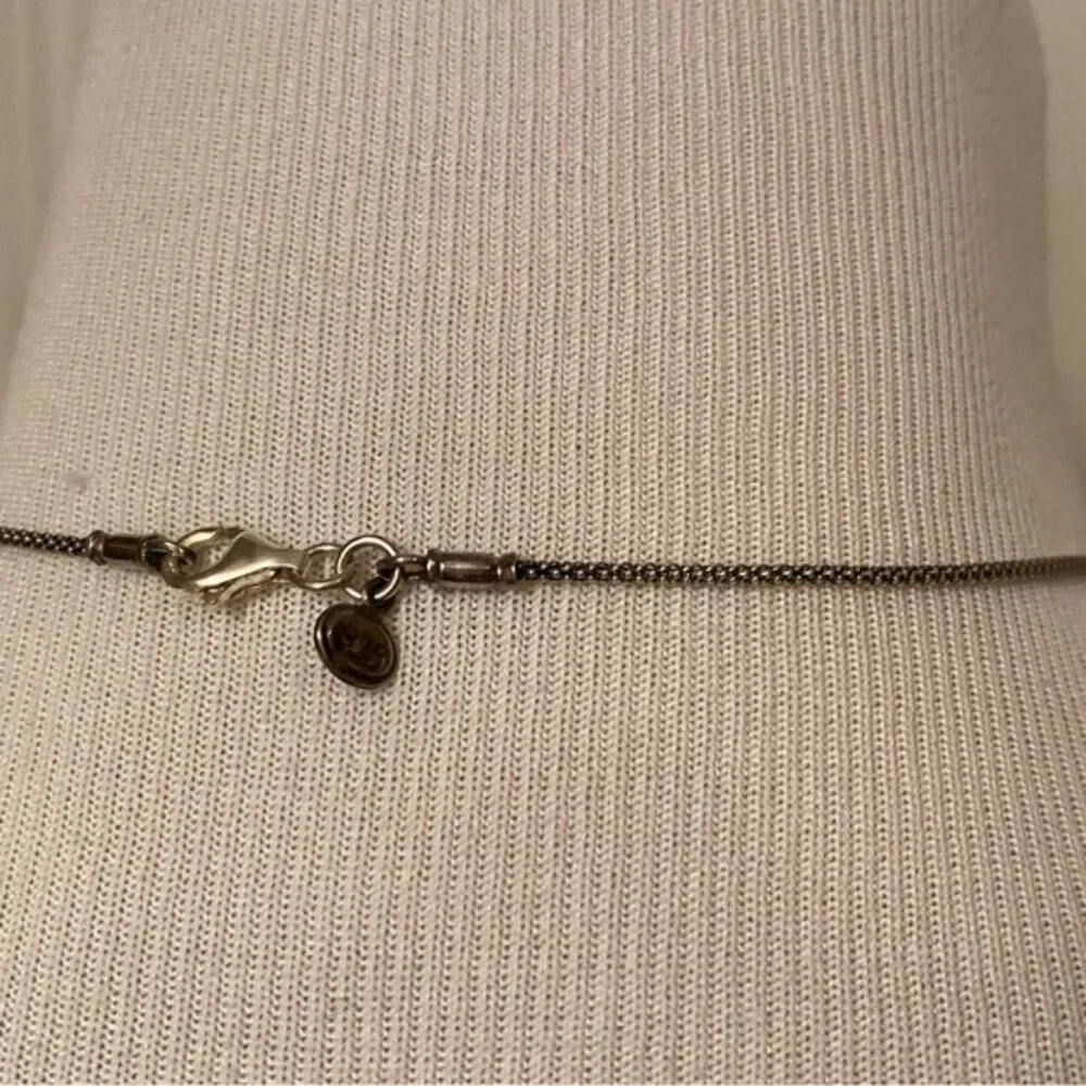 SILPADA NECKLACE STERLING SILVER 925 POPCORN CHAIN 16” CZ FLOWER PENDANT N1411 - Picture 5 of 11